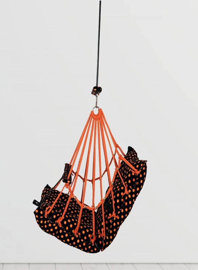 Sprointal® Cottone Baby Swing for Kids Baby's Children Folding and Washable1 to 5 Years with Safety Belt/Home,Garden Swing (Orange Dot) - Image 3