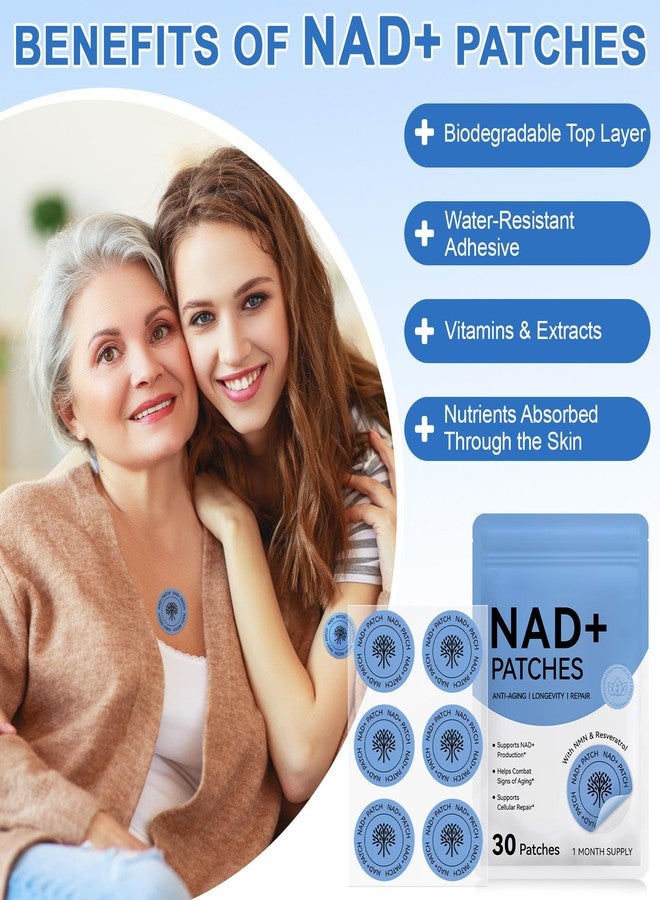 لصقات NAD للنساء والرجال، حل شامل لدعم صحة البشرة والعافية | NMNH، ريسفيراترول، حمض الهيالورونيك، فيتامين C، و CoQ10 | لصقة فاخرة ذات مفعول ممتد لمدة 8 ساعات لامتصاص مُعزز - Image 2