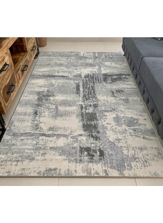 HANDPICKED FURNITURE Handpicked Furniture Abstract Grey Rug, Ultra Soft Area Carpets For Bed Room, Living Room, And Dining Room, Antislip Floor Carpets, Easy To Clean, Made In Turkey, Rectangle  - Image 5