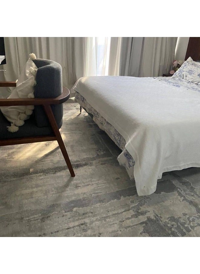 HANDPICKED FURNITURE - Handpicked Furniture Abstract Grey Rug, Ultra Soft Area Carpets For Bed Room, Living Room, And Dining Room, Antislip Floor Carpets, Easy To Clean, Made In Turkey, Rectangle - Image 1