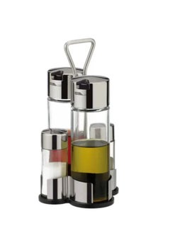 tescoma Tescoma 4 in 1 Condiment set Oil,Vinegar,Salt and Pepper Set Club|Table condiment set Oil and Vinegar Dispenser condiment bottle set Salt Pepper Shaker Tabletop Organiser Kitchen Organiser Space Saver  - Image 4