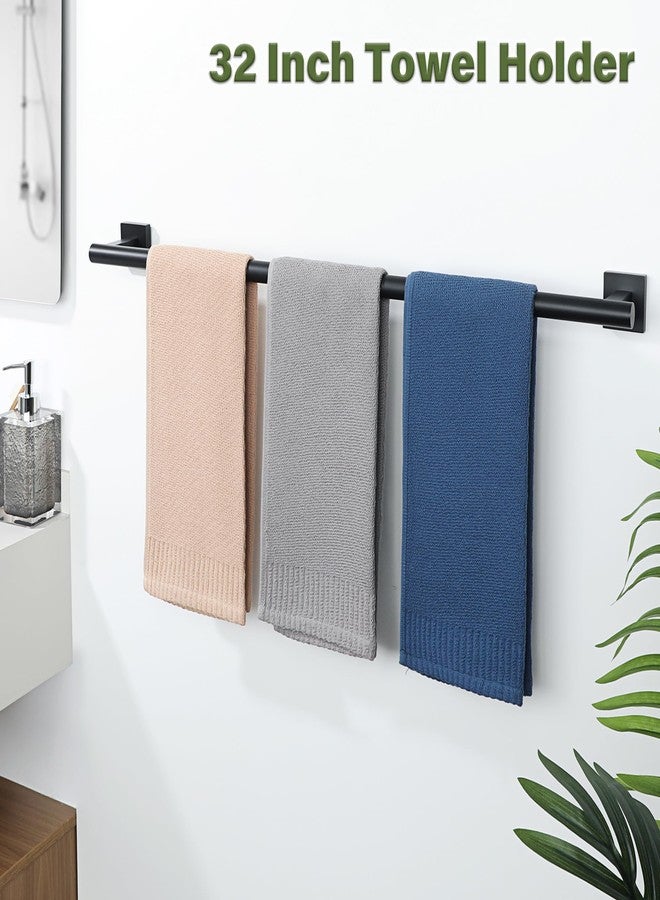 Alise Bath Towel Bars 32 Inch,Towel Hanger Towel Racks for Bathroom Lavatory,SUS304 Stainless Steel Towel Holder Wall Mount Single Towel Rail,Matte Black,GDL4080F-B - Image 5