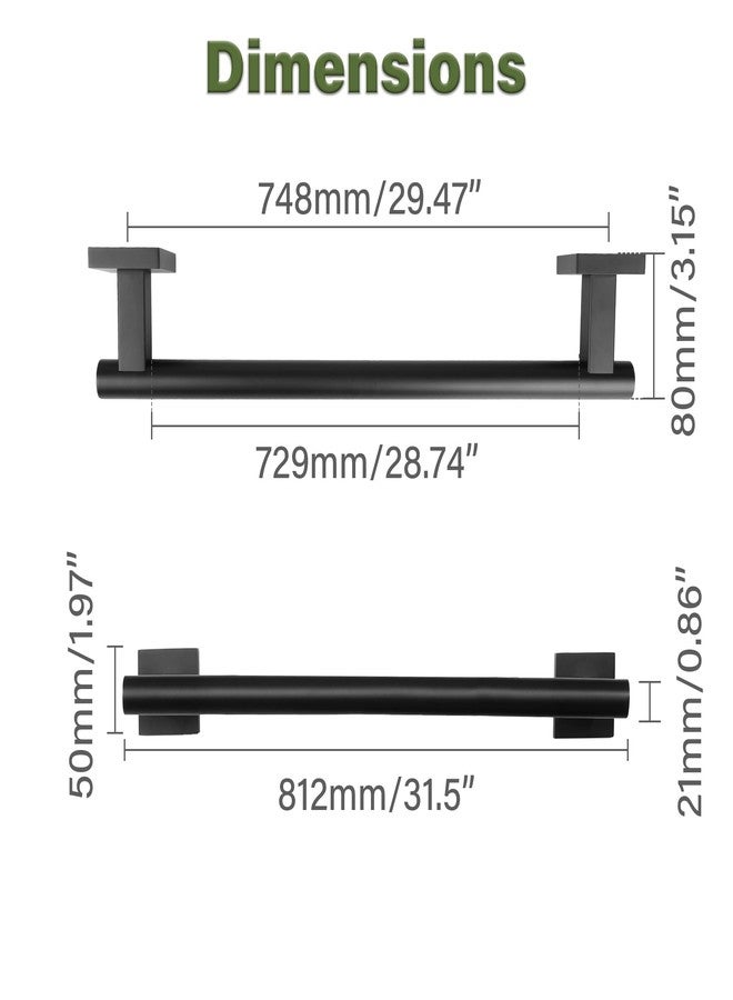 Alise Bath Towel Bars 32 Inch,Towel Hanger Towel Racks for Bathroom Lavatory,SUS304 Stainless Steel Towel Holder Wall Mount Single Towel Rail,Matte Black,GDL4080F-B - Image 3