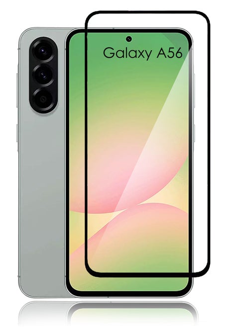 For Samsung Galaxy A56 Screen Protector – Edge to Edge Tempered Glass Screen Protector, High Transparency, Delicate Touch, Smooth Arc Edges, Easy Installation