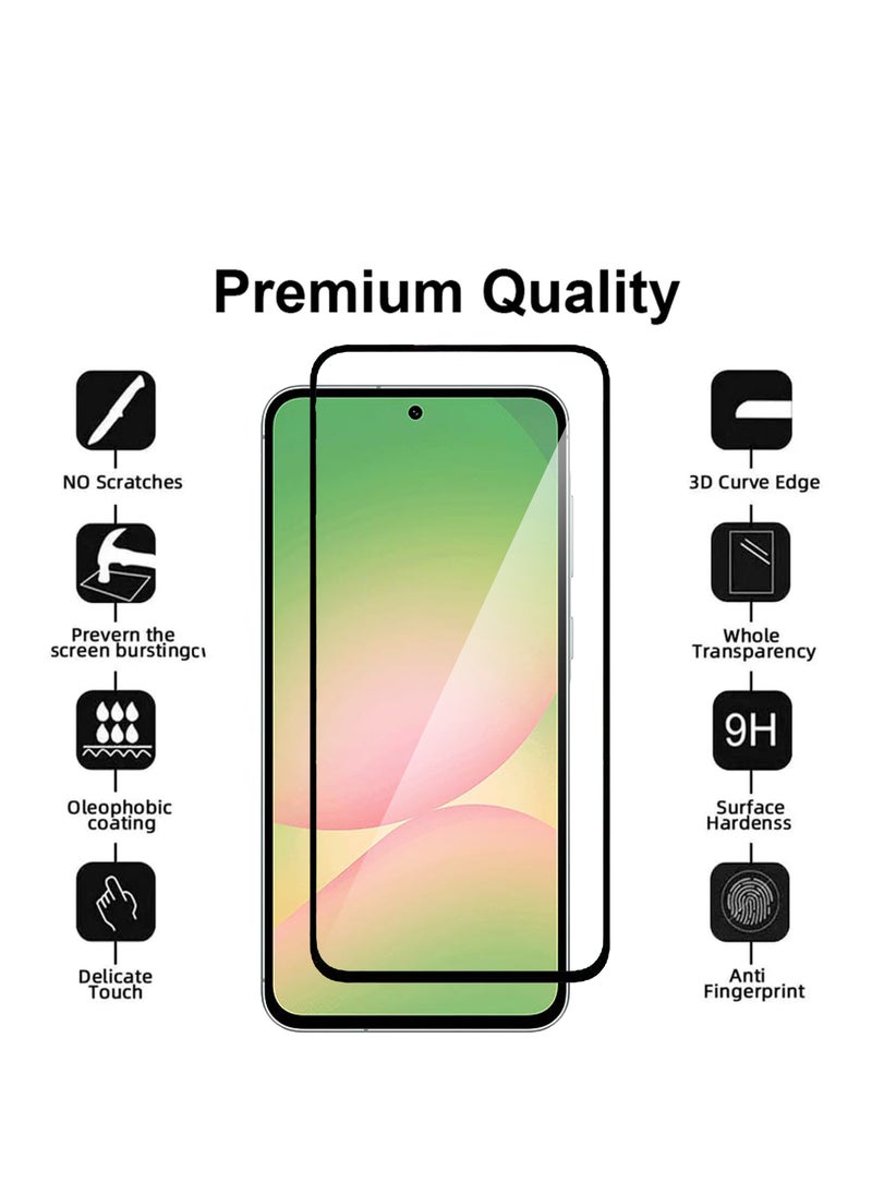 Generic - For Samsung Galaxy A56 Screen Protector – Edge to Edge Tempered Glass Screen Protector, High Transparency, Delicate Touch, Smooth Arc Edges, Easy Installation - Image 1