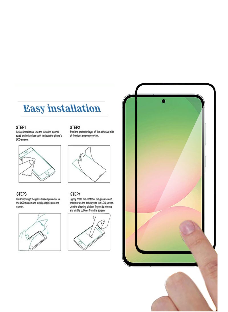 Generic - For Samsung Galaxy A56 Screen Protector – Edge to Edge Tempered Glass Screen Protector, High Transparency, Delicate Touch, Smooth Arc Edges, Easy Installation - Image 1