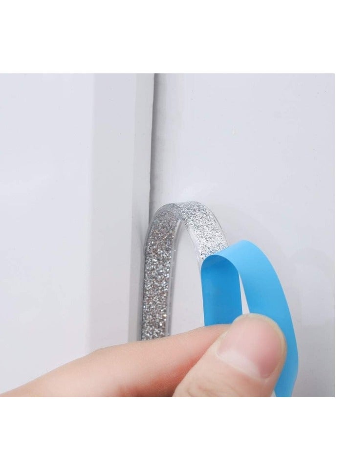 الواحة-TH شريط لاصق ذاتي اللصق مقاوم للماء ومانع للعفن من بلاط السيراميك، لفافتين بطول 12 مترًا، شريط لاصق مزخرف لزوايا الحواف الجانبية للمطبخ والحمام وحوض الاستحمام والأرضية وحافة الحائط - Image 2