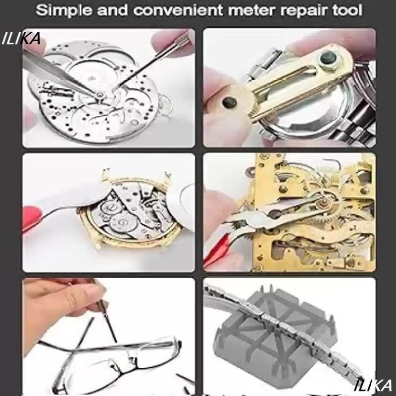 Watch Tool Kit - Link Pin Remover and Back Case Removal Tools for Strap Remover, Battery Replacement, Band Sizing, Repair (16pc Kit)