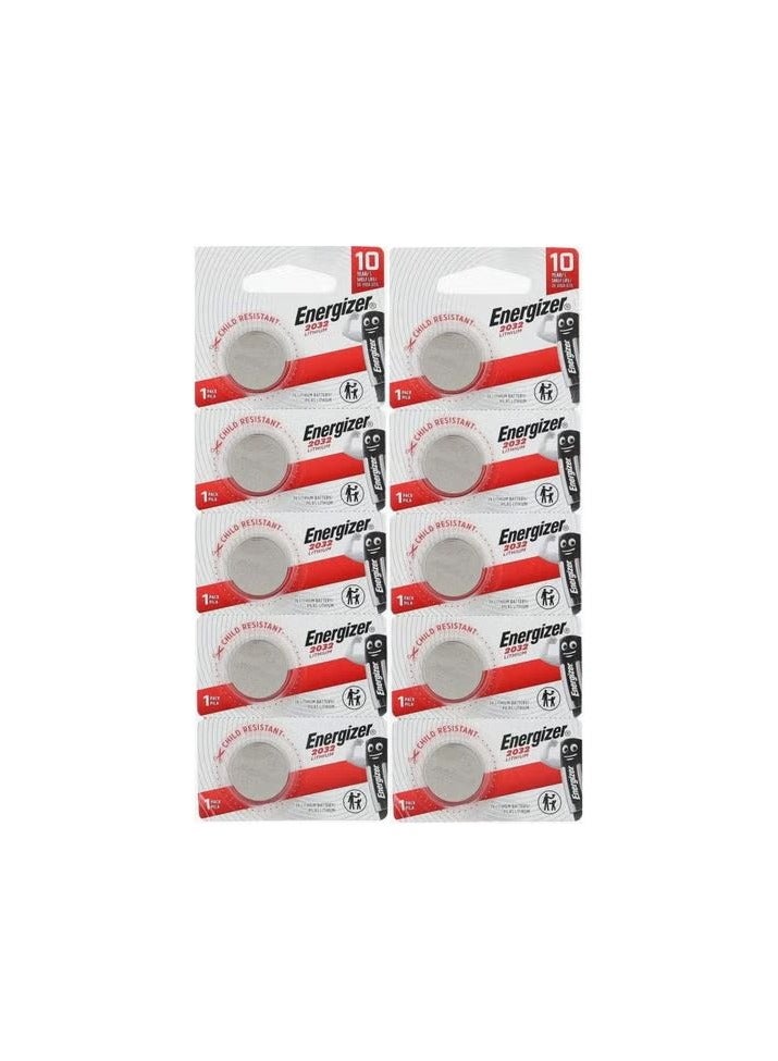 Energizer 10-Pieces Energizer CR2032 Batteries Lithium 3V