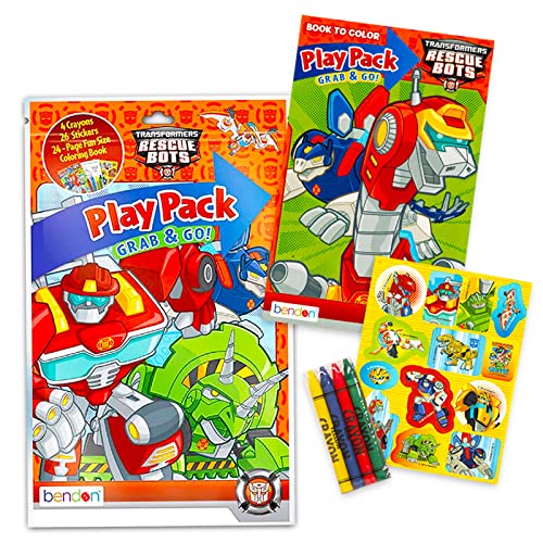 Transformers Rescue Bots Coloring and Activity Book Set With Stickers and Crayons - Image 3