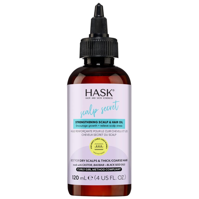 HASK Texture Series Strengthening Scalp & Hair Oil with Castor, Baobab & Black Seed Oils for Curly, Coily & Kinky Hair, Gluten-Free, Sulfate-Free, Cruelty-Free â€“ 4 fl oz - Image 1