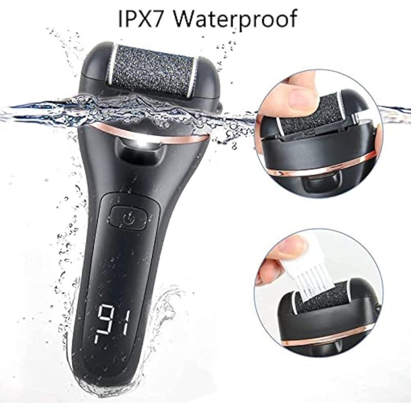 Foot Callus Remover,جهاز تقشير الجلد الميت للقدمينFeet care,Xkimos 18 in 1 Callous Remover Kit for Remove Cracked Heels and Dead Skin, Rechargeable Pedicure Tools Feet Care File,Battery Display(Black) - Image 4