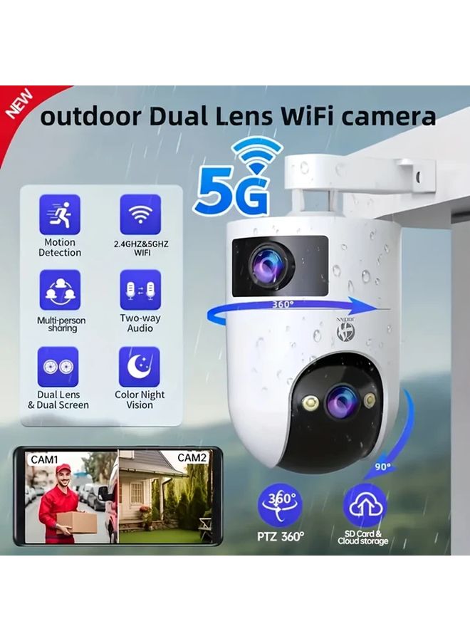 W8008 5G Wi Fi Full HD Dual Lens Home Security Camera 360 Auto Tracking Color Night Vision - Image 3
