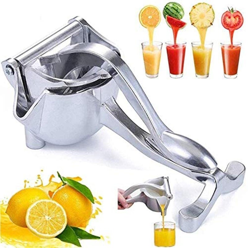 Hidak Hand Press Juicer Machine Aluminium Manual Fruit Squeezer Orange Juicer Heavy Duty Multipurpose Manual Juicer Machine for Fruits Ergonomic Handle Design Silver - Image 1