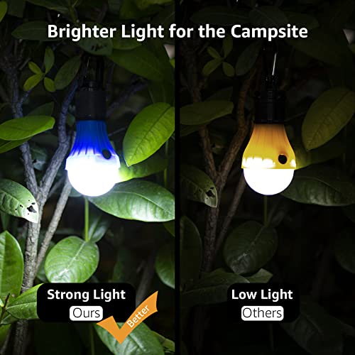 Lepro LED Camping Lantern, Camping Essentials, 3 Lighting Modes, Hanging Tent Light Bulbs with Clip Hook for Camping, Hiking, Hurricane, Storms, Outages, Collapsible, Batteries Included, 4 Packs - Image 3