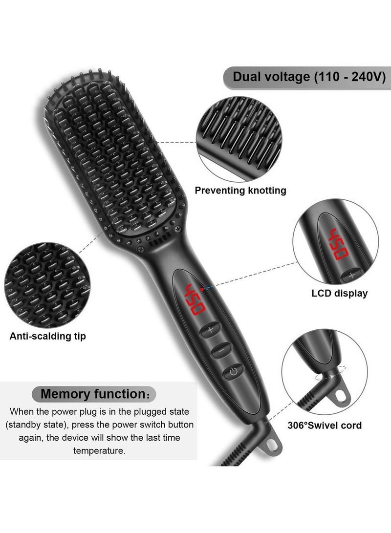 كابتن تيك 3 In 1  Beardu0026 Long Hair u0026 Short Hair Straightener Brush For Men u0026Women - Image 2