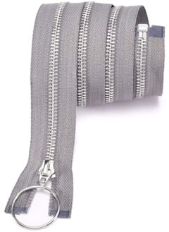 Generic Metal Zipper #5-Glossy Separating Jaket Zippers for Sewing 32 Inch-Heavy Duty Coats Zippers-VOC Zipper One Way Open Bottom-Grey Tape with Sliver Teeth(32"1PCS)…  - Image 2