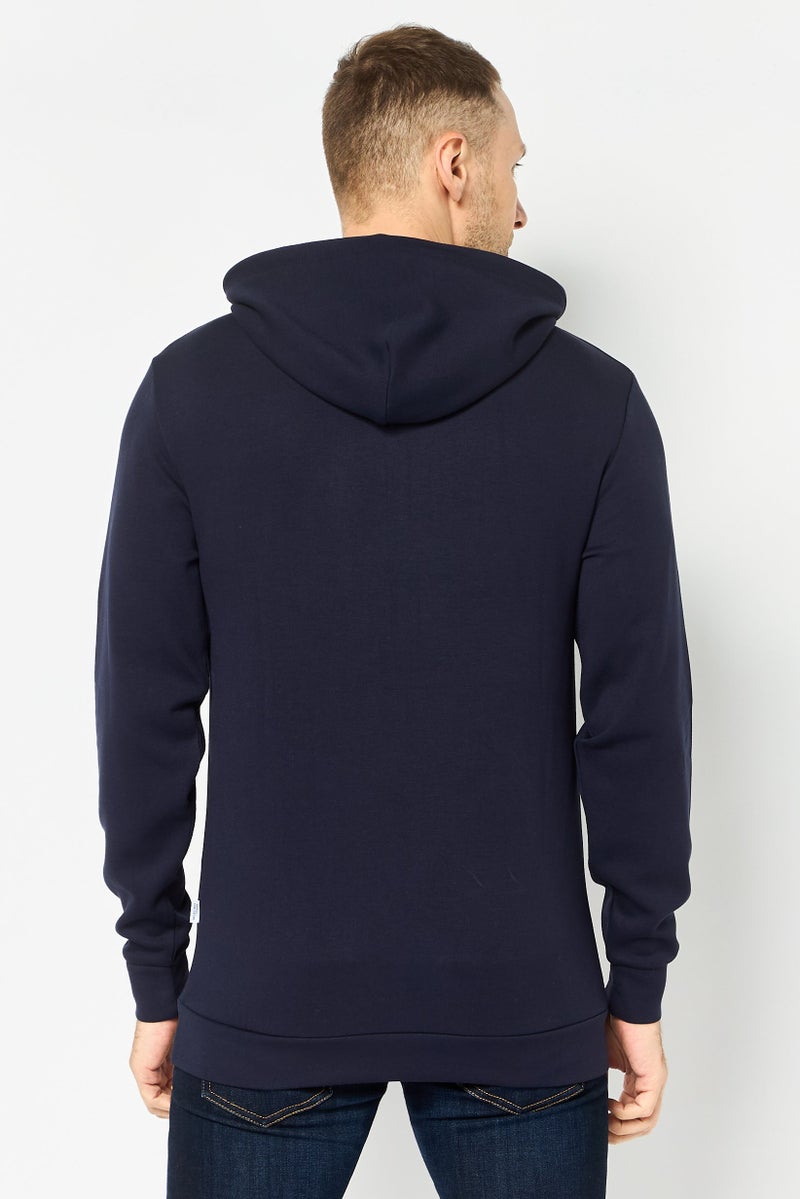 Selected Homme Men Plain Long Sleeve Hoodie, Navy - Image 4
