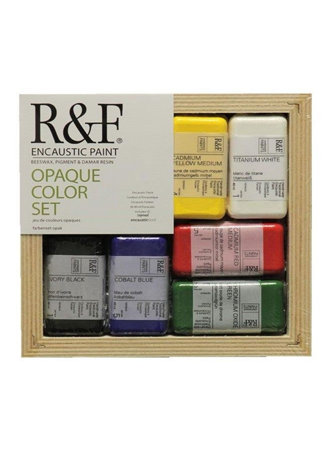 R&F Handmade Paints - Professional Encaustic Paint - Opeque Colors, Set of 6 - Image 1