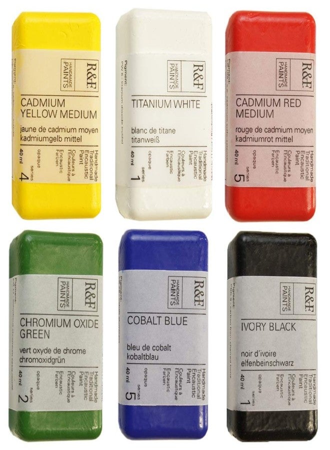 R&F Handmade Paints - Professional Encaustic Paint - Opeque Colors, Set of 6 - Image 4