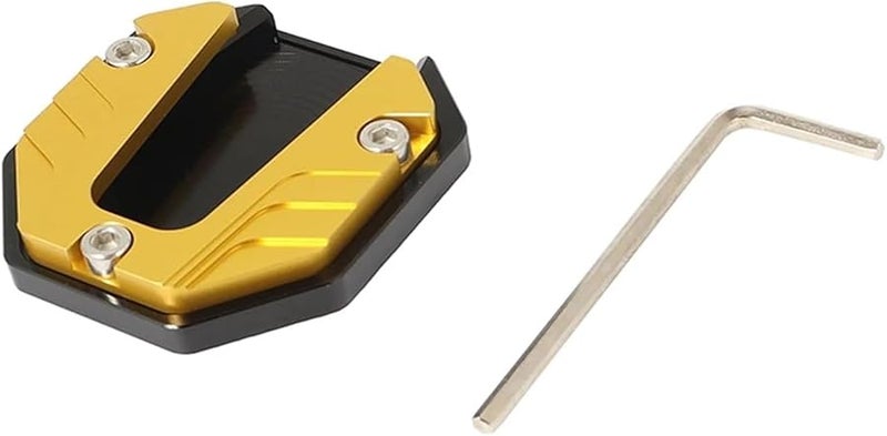Yellow Universal Scooter Motorcycle Bike Kickstand Extender Anti Skid Enlarged Base Pad - Image 2