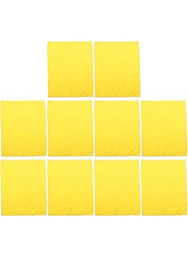 10pcs Yellow Microfiber Cloths Strong Absorbent Multi Purpose Kitchen Dish Towels - Image 1