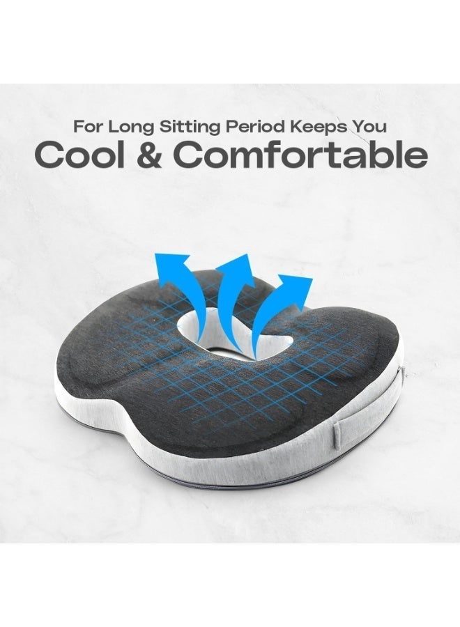 Bukela Memory Foam Seat Cushion, Donut Pillow Pain Relief for Prostate, Pregnancy, Coccyx Pain, Surgery, Sciatica, Car Home Office Seat Cushions - Image 3