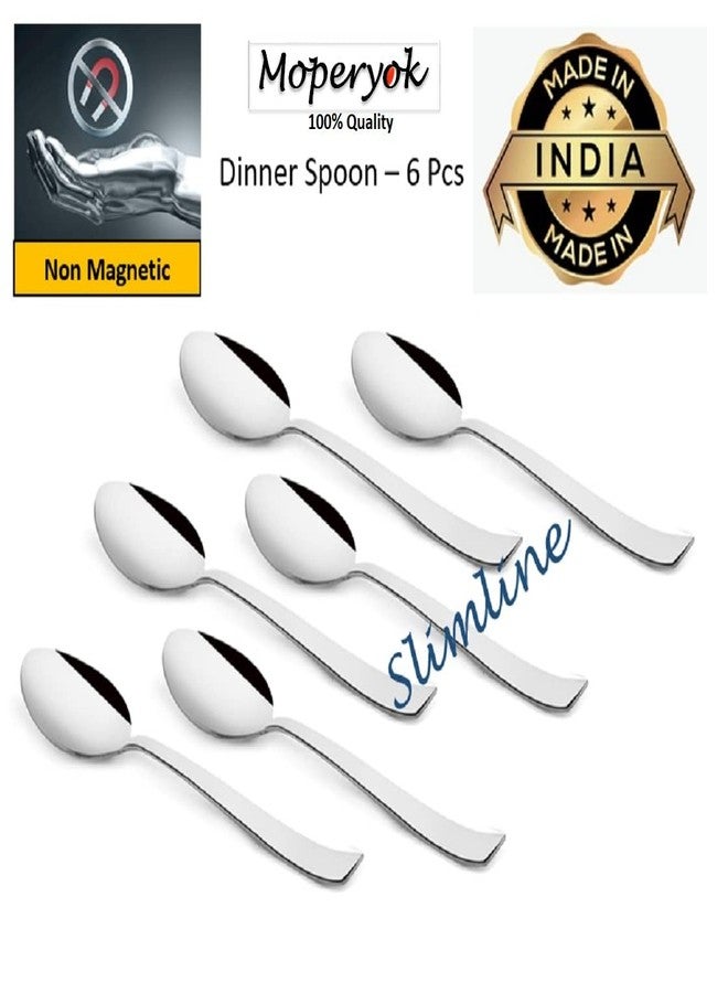 MOPERYOK Stainless Steel Cutlery. Slimline 18 Pcs Premium Cutlery Set I Food Grade, Anti Rust, Non Magnetic Stainless Steel I Heavy Gauge I 6 Dinner Spoons, 6 Dinner Forks, and 6 Tea Spoons I - Image 4