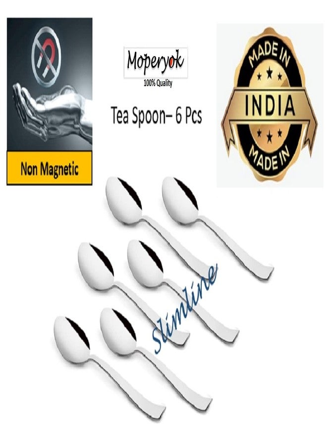 MOPERYOK Stainless Steel Cutlery. Slimline 18 Pcs Premium Cutlery Set I Food Grade, Anti Rust, Non Magnetic Stainless Steel I Heavy Gauge I 6 Dinner Spoons, 6 Dinner Forks, and 6 Tea Spoons I - Image 5