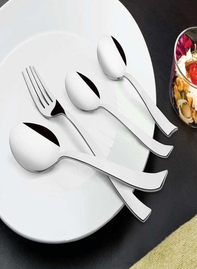MOPERYOK Stainless Steel Cutlery. Slimline 18 Pcs Premium Cutlery Set I Food Grade, Anti Rust, Non Magnetic Stainless Steel I Heavy Gauge I 6 Dinner Spoons, 6 Dinner Forks, and 6 Tea Spoons I - Image 1