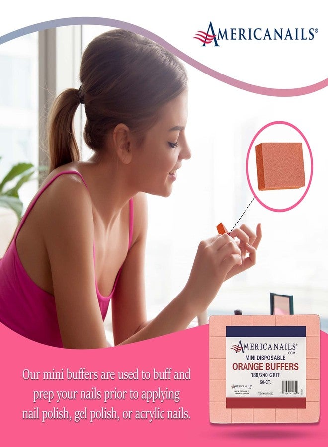 AMERICANAILS .COM Americanails Mini Orange Buffers - (180/240 Grit) - Professional Salon Quality Buffing Blocks for Nails - Buff Nails Prior to Application of Polish, Gel Polish, Gel, Acrylic, Double-Sided, 50 Ct - Image 5
