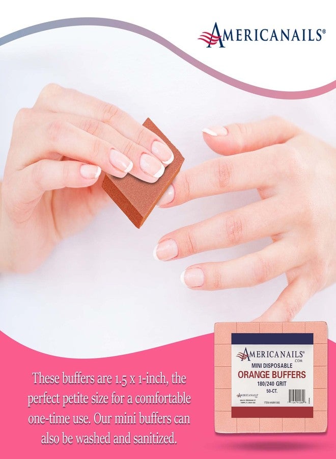 AMERICANAILS .COM Americanails Mini Orange Buffers - (180/240 Grit) - Professional Salon Quality Buffing Blocks for Nails - Buff Nails Prior to Application of Polish, Gel Polish, Gel, Acrylic, Double-Sided, 50 Ct - Image 4