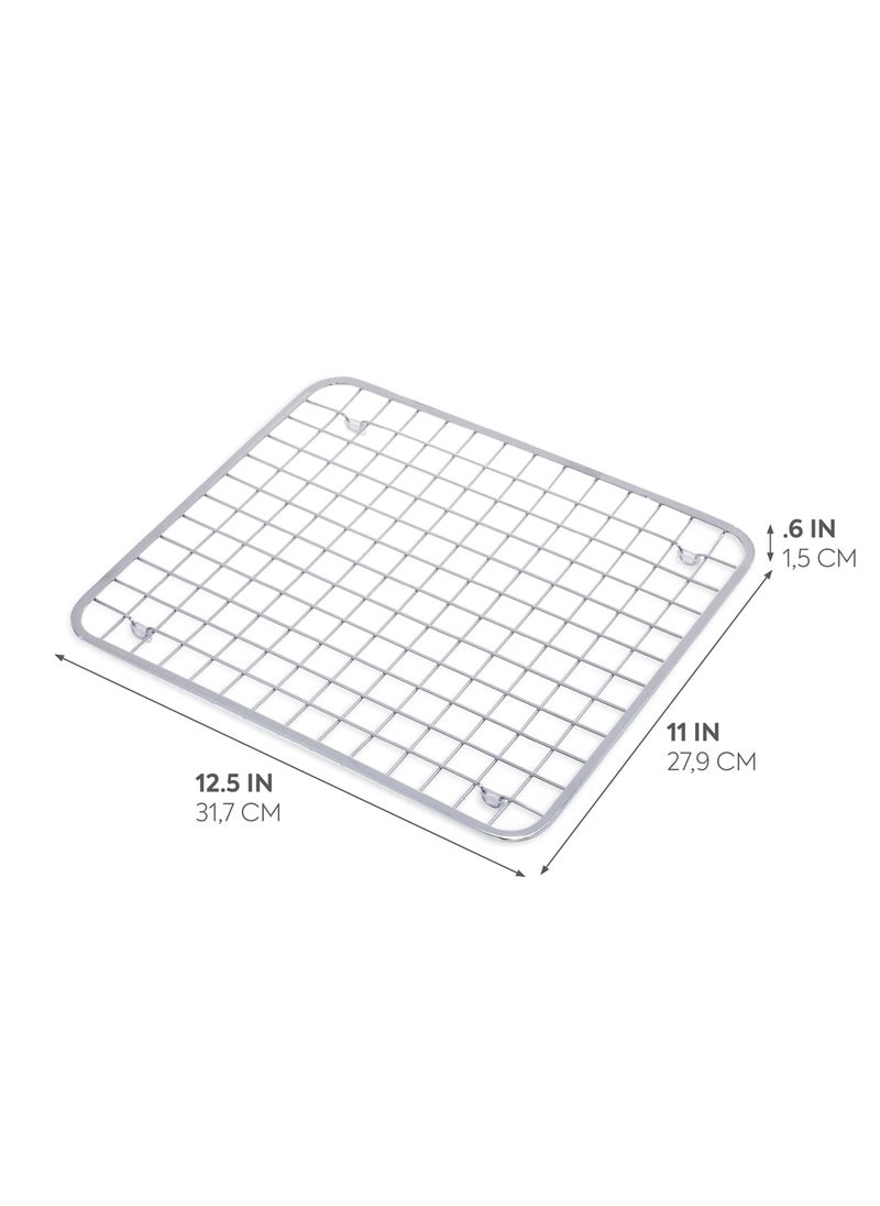 InterDesign iDesign Metal Kitchen Sink Protector Grid for Kitchen  Bathroom  Basement  Garage  The Gia Collection - 12.75"" x 11""  Polished Stainless Steel  - Image 3