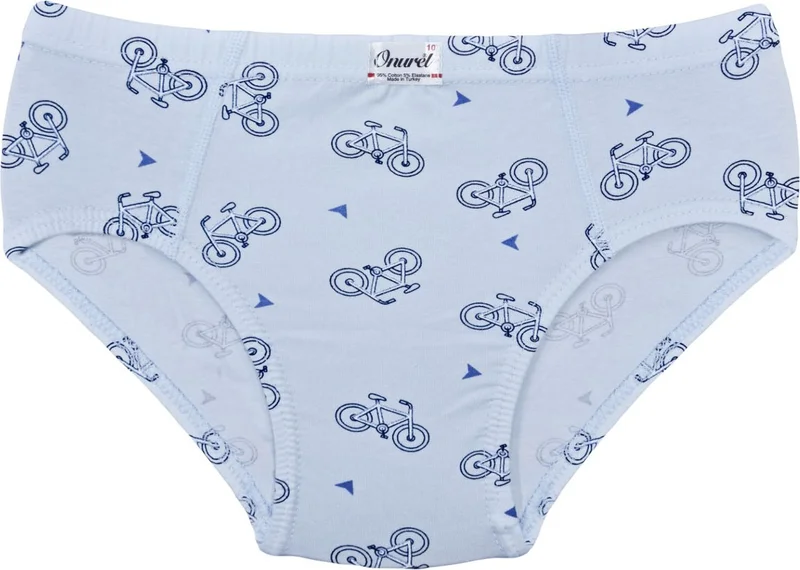 Onurel 5-Pack Boy Bicycle Patterned Colorful Lycra Briefs