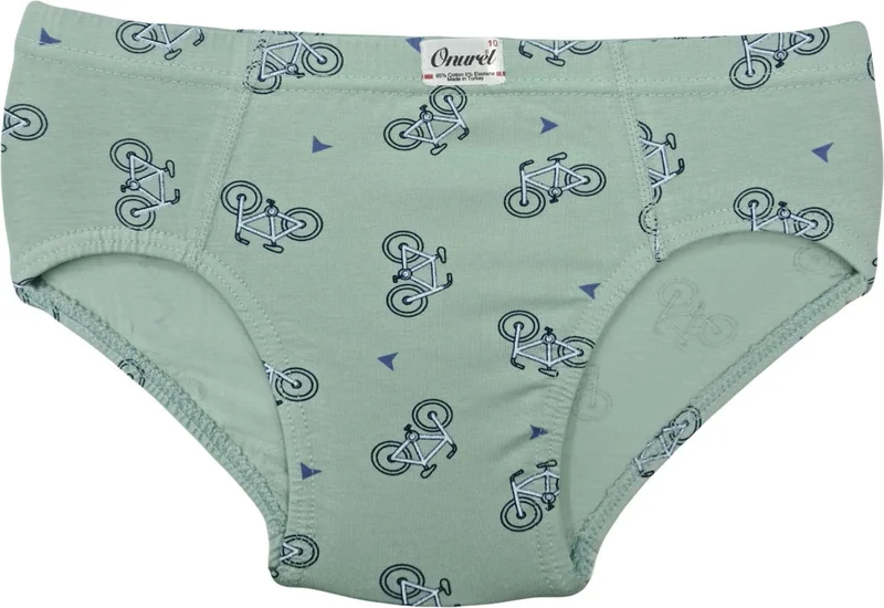 Onurel 5-Pack Boy Bicycle Patterned Colorful Lycra Briefs