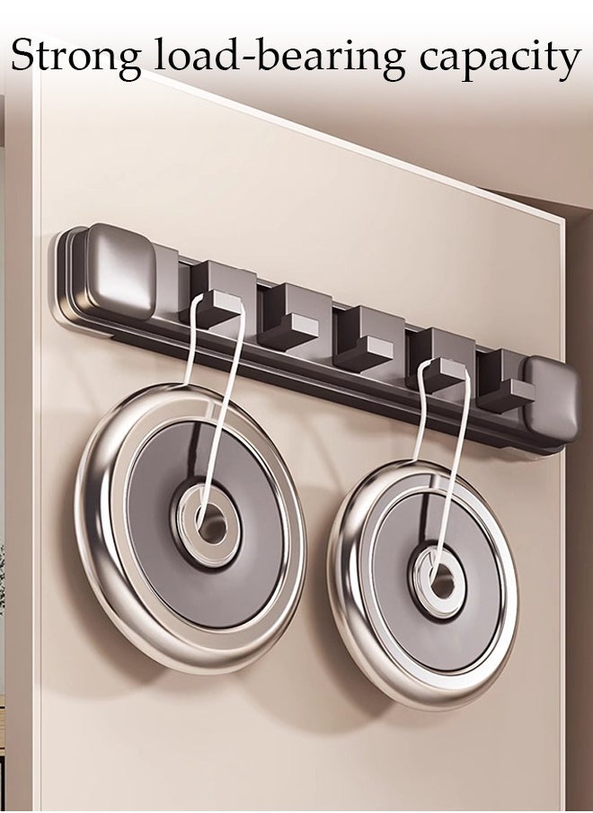 DUNISO Folding Hideaway Coat Hooks，Coat Hooks Wall Mounted 5 Hook ，Suction cup without punching，Strong load-bearing capacity，Can be glued behind the door，Gun Gray  - Image 4