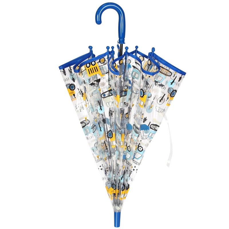 RONIARE Kids Umbrella Clear Bubble Umbrellas for Rain,Safety Dome Windproof Umbrella for Kids (Car Blue) - Image 5