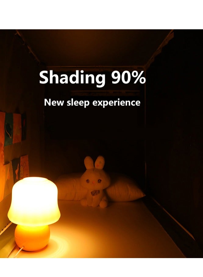 Bluejw Bed Canopy Tents Curtain Blackout Single Bed Tent Student Shading Cloth Canopy Dormitory Mosquito Net Sleep Privacy Protection with Frame for Children Bedroom Blue with Lucky Typeface Pattern - Image 2