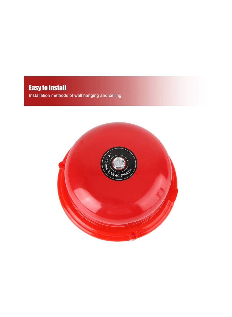 SYOSI Fire Alarm Bell, Security Fire Alarm Warning Bell, 4in 100db High Decibel Wired Security Fire Bell, Metal Fire Control Internal Strike Type Alarm Bell, Electric Alarm Bell for School Factory Station - Image 4