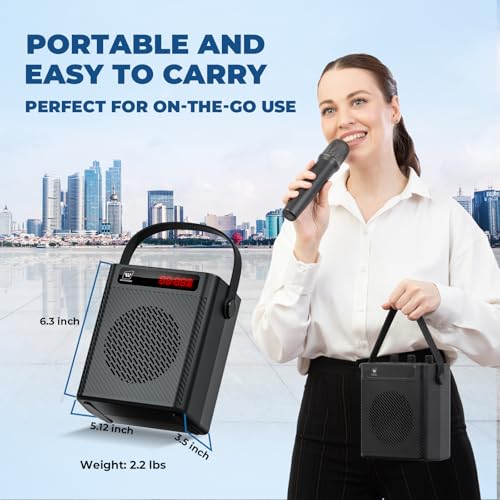W WINBRIDGE WinBridge Voice Amplifier with Wireless Microphone & Speaker - Portable Mini Bluetooth PA System with Handheld Mic, 30W Rechargeable Megaphone for Teachers, Speech & Outdoor Events S93 Pro - Image 5
