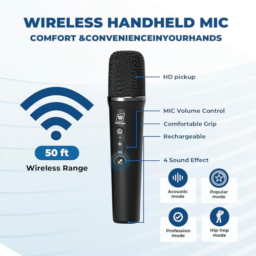 W WINBRIDGE WinBridge Voice Amplifier with Wireless Microphone & Speaker - Portable Mini Bluetooth PA System with Handheld Mic, 30W Rechargeable Megaphone for Teachers, Speech & Outdoor Events S93 Pro - Image 3