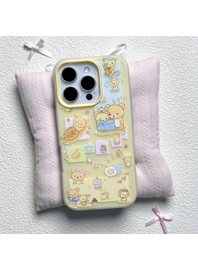 NIBEMINENT Taiyaki Slack Bear Protective TPU Case Cover For iPhone 16 Pro Max