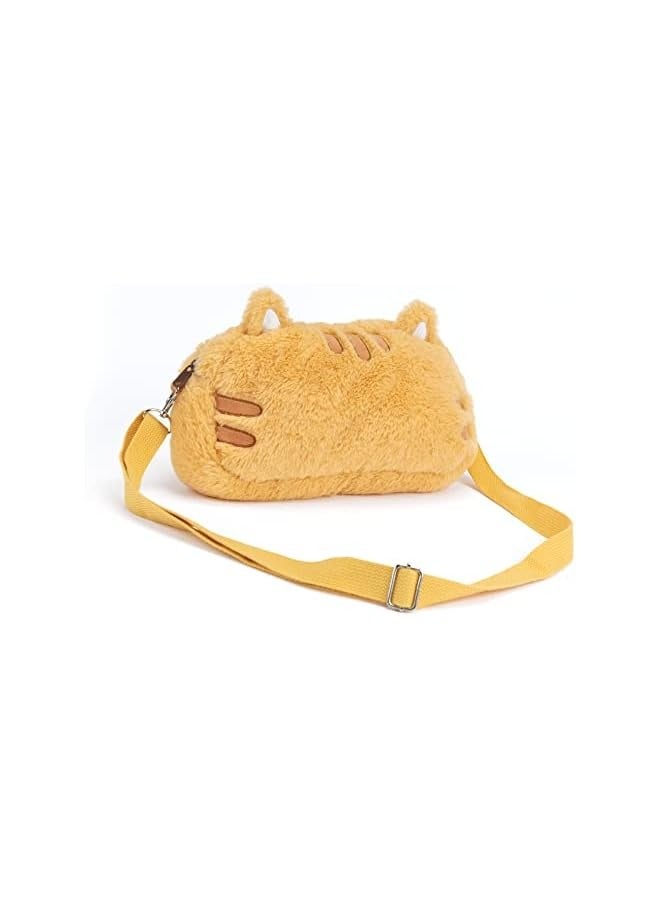 PROMASS Fat Cat Plush Bag with A Shoulder Strap, Cartoon Crossbody Bag Carrying Case Compatible with Nintendo Switch/OLED and Other Accessories - Image 1