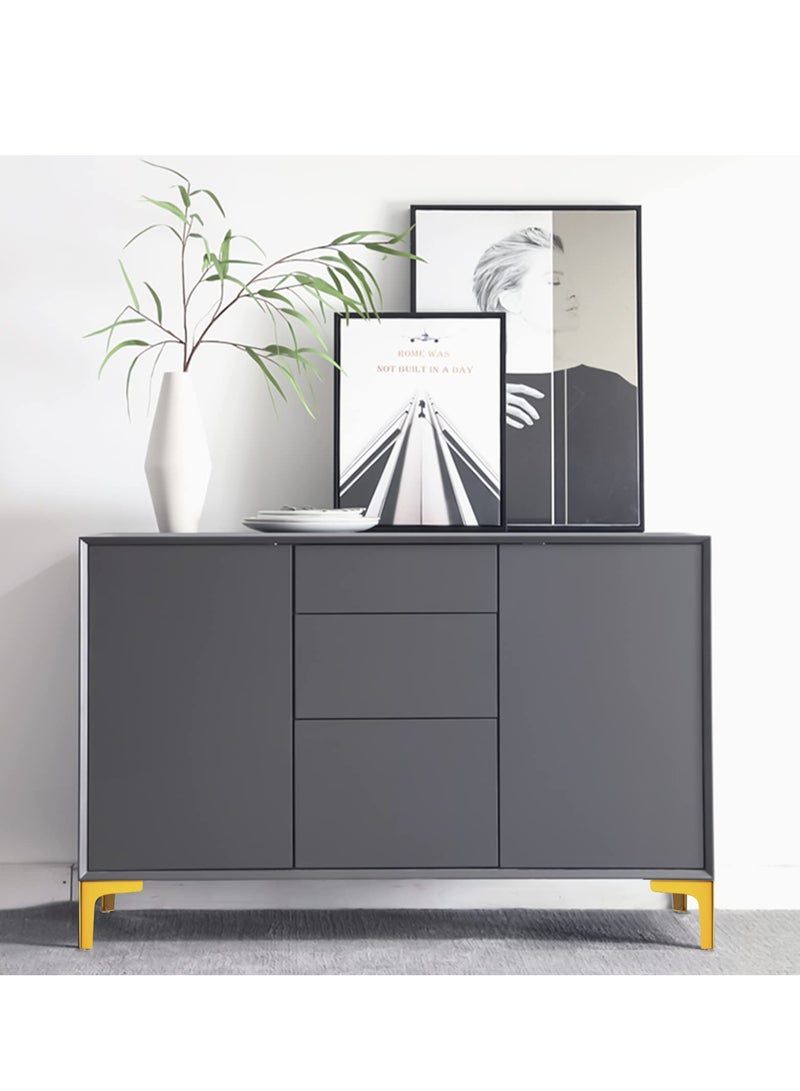 أرجل أثاث، أرجل طاولة معدنية ثقيلة 10 سم مع براغي وأقدام واقية، مثالية للخزائن، وخزائن الملابس، وخزائن التلفاز، والأدراج، وطاولة النوم (4 قطع، ذهبي) - Image 2