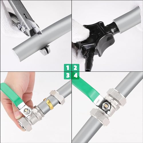 ANCIMOON 3/4’’ Air Piping Fittings, Brass Ball Valve, 3/4’’× 3/4’’ Piping, Shut-Off Fittings Fit for Shop Garage Compressed Air Line System - Image 5