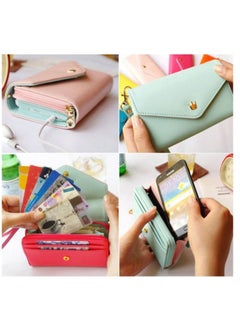 Rubik Women PU Leather Zipper Wallet Multi-layer Coin Purse (Aqua)  - Image 4
