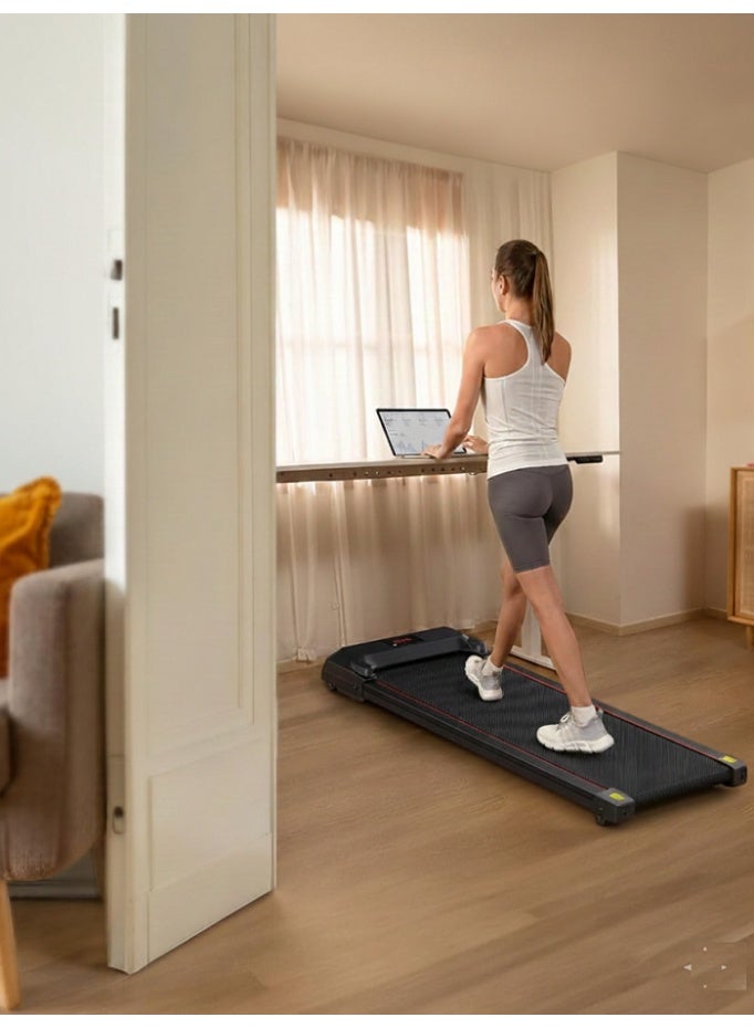 ليفي جهاز مشي كهربائي محمول قابل للطي، جهاز مشي كهربائي يُوضع تحت المكتب، جهاز مشي كهربائي محمول قابل للطي بسرعة 0-6 كم/ساعة مع شاشة LED وجهاز تحكم عن بُعد، جهاز جري نحيف بمحرك كهربائي بسعة 120 كجم للاستخدام المنزلي والمكتبي - Image 2