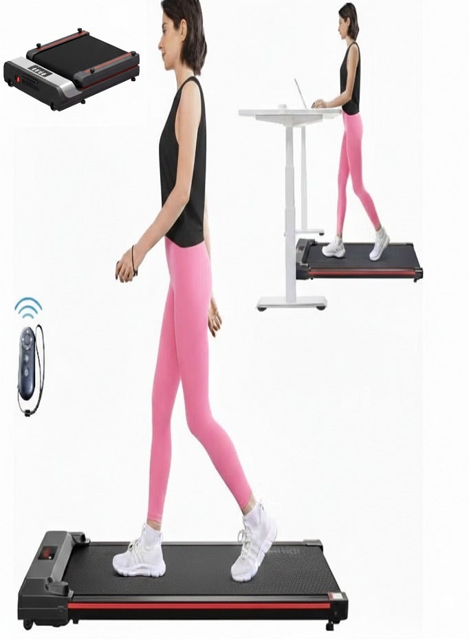 ليفي جهاز مشي كهربائي محمول قابل للطي، جهاز مشي كهربائي يُوضع تحت المكتب، جهاز مشي كهربائي محمول قابل للطي بسرعة 0-6 كم/ساعة مع شاشة LED وجهاز تحكم عن بُعد، جهاز جري نحيف بمحرك كهربائي بسعة 120 كجم للاستخدام المنزلي والمكتبي - Image 1