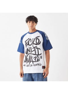 Ecko Unltd. Ecko Graphic Print Crew Neck T-shirt with Raglan Sleeves  - Image 1