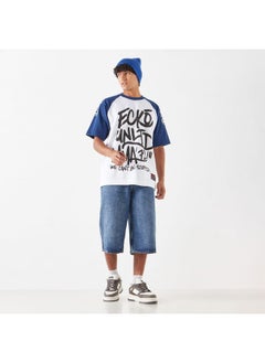 Ecko Unltd. Ecko Graphic Print Crew Neck T-shirt with Raglan Sleeves  - Image 2